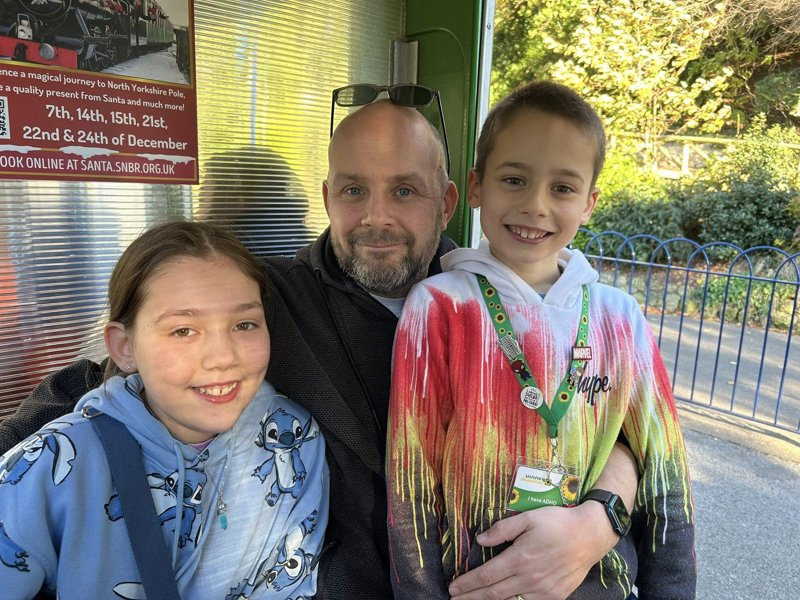 Michael with his children who inspire his London Marathon challenge